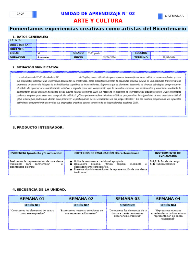 Arte y Cultura: Creatividad Escolar 2024 | PDF | Bailes | Aprendizaje