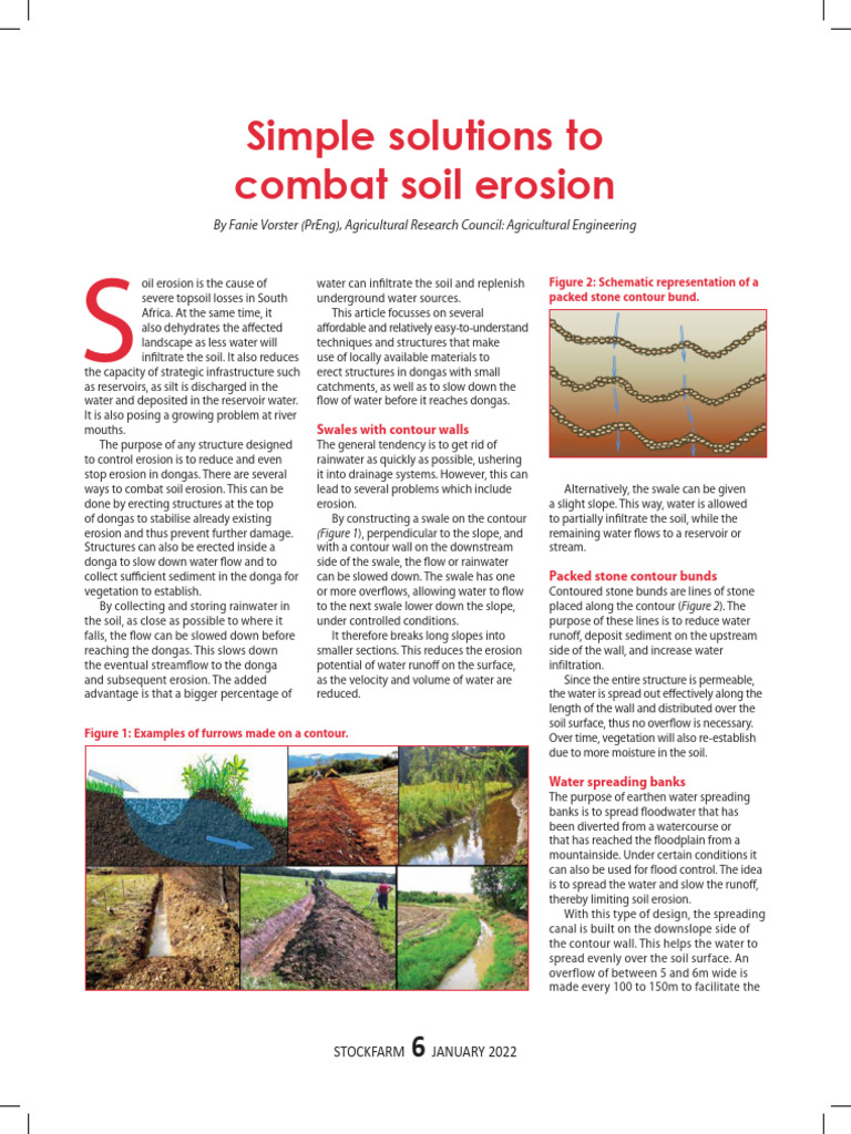 Simple solutions to combat soil erosion | PDF | Surface Runoff | Erosion