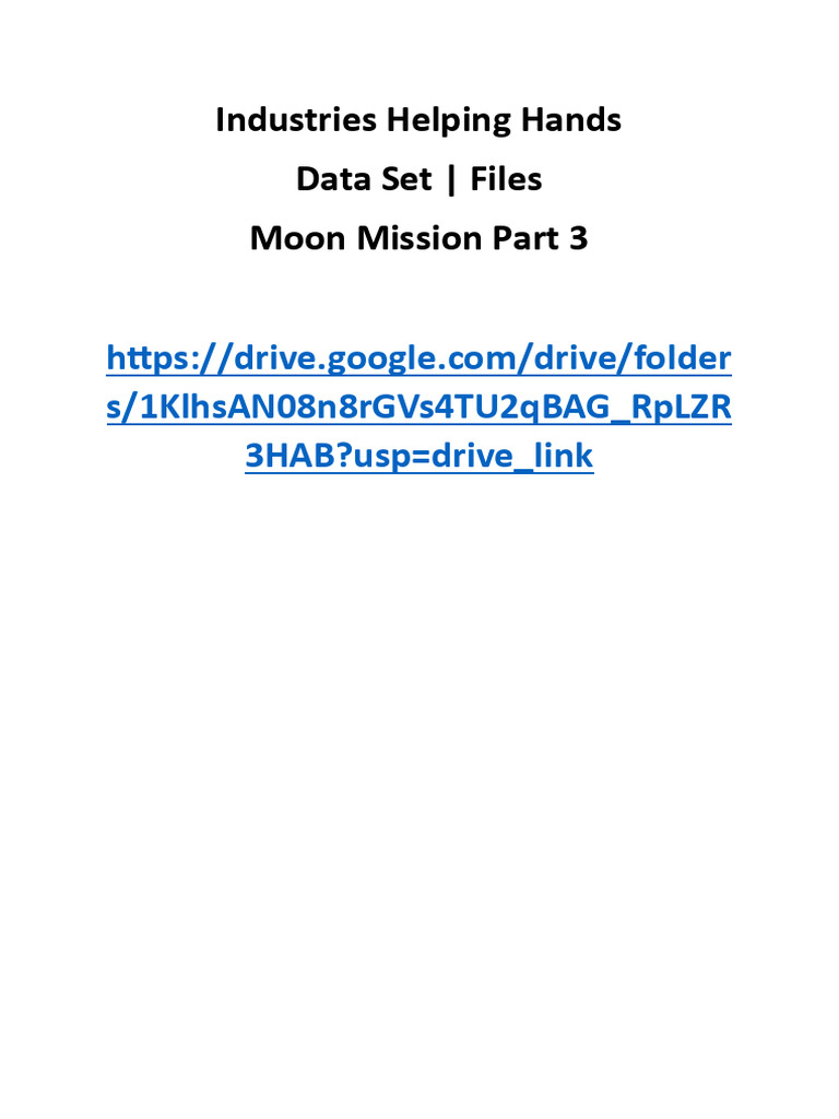 Moon Mission Data Set Access | PDF
