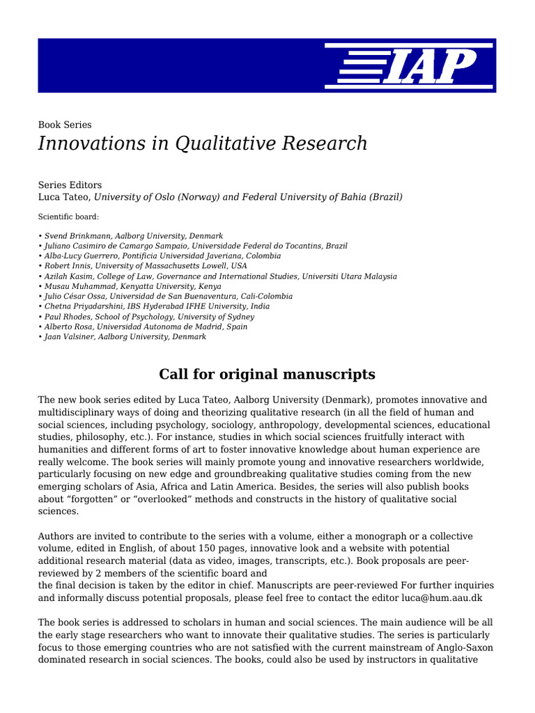 Innovations-in-Qualitative-Research | PDF | Methodology | Imagination