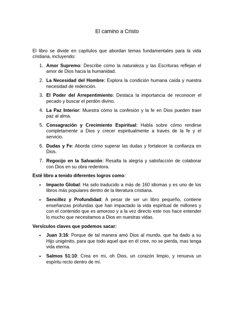 Camino a Cristo: Fe y Redención | PDF | Cristo (título) | Dios