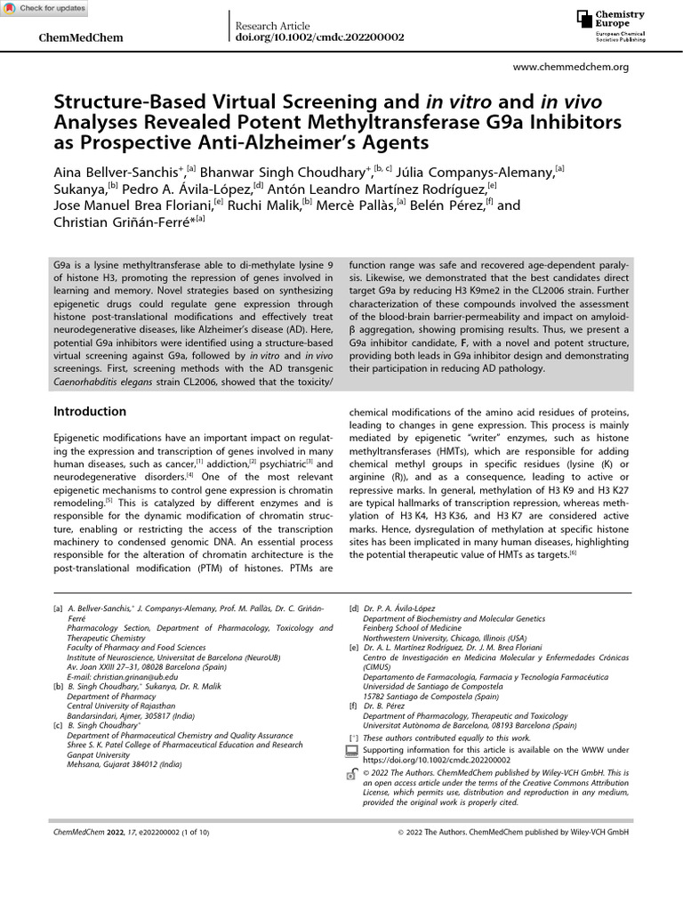 Structure-Based Virtual Screening and and Analyses Revealed Potent ...