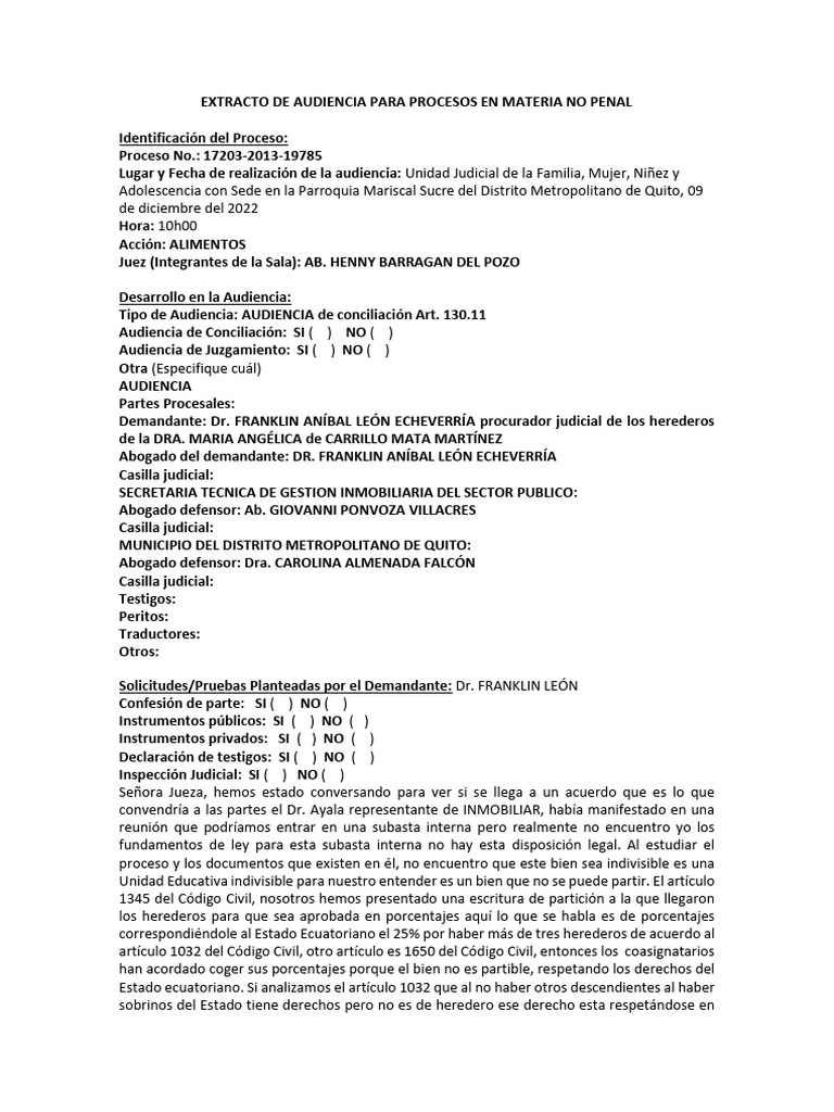 Acta de Audiencia | PDF | Justicia | Crimen y violencia