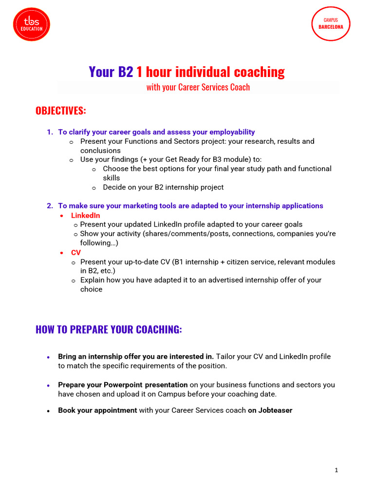 B2 Coaching Guidelines 24-25 | PDF | Linked In