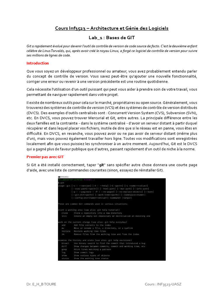 Introduction à Git : Contrôle de version | PDF | Gestion de versions ...