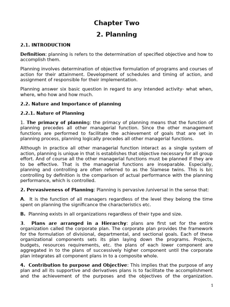 Chapter - 2 Planning - Dotx | PDF | Policy | Planning