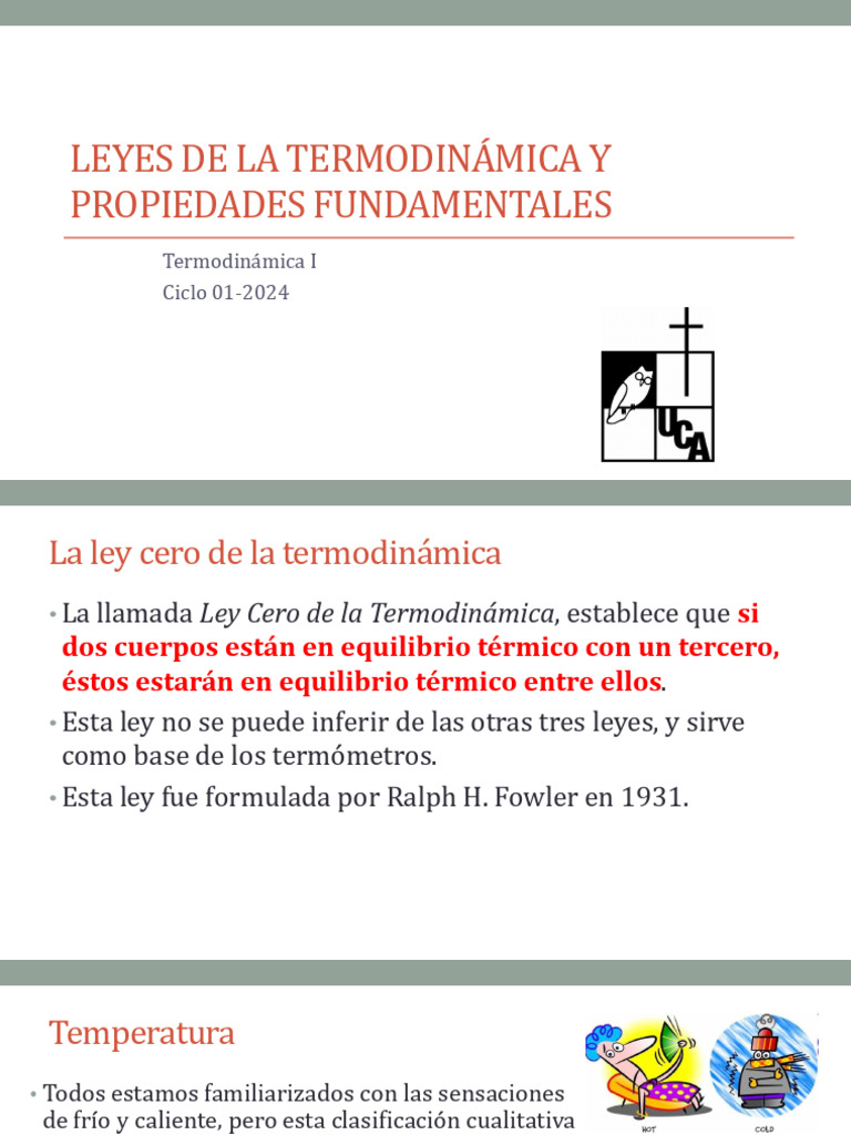 Leyes de Termodinámica y Escalas de Temperatura | PDF | Temperatura ...