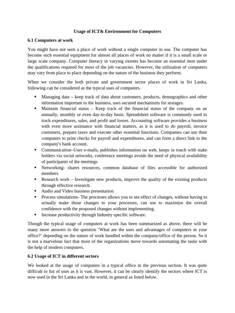 ICT Applications in Workplaces | PDF | Carpal Tunnel Syndrome ...