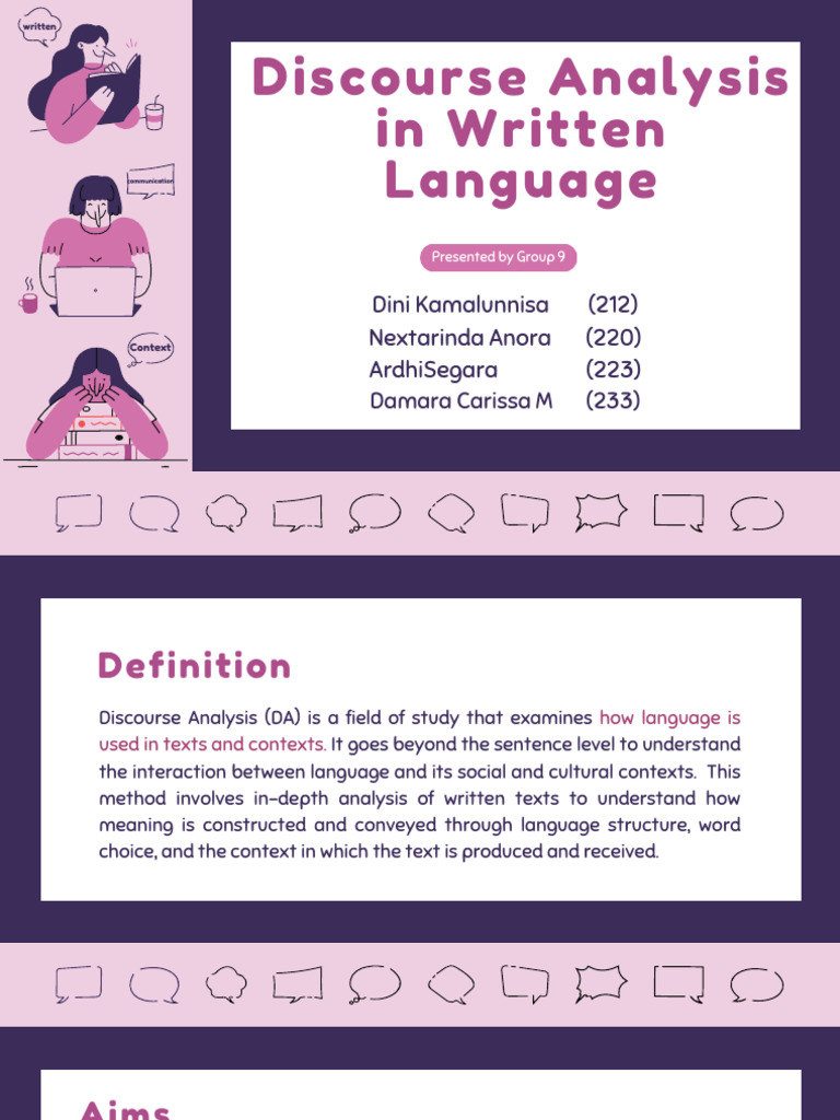 Discourse Analysis in Written Language | PDF | Reading Comprehension ...
