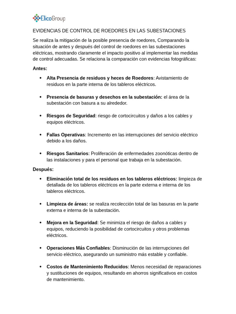 Control de Roedores en Subestaciones Eléctricas | PDF | Residuos