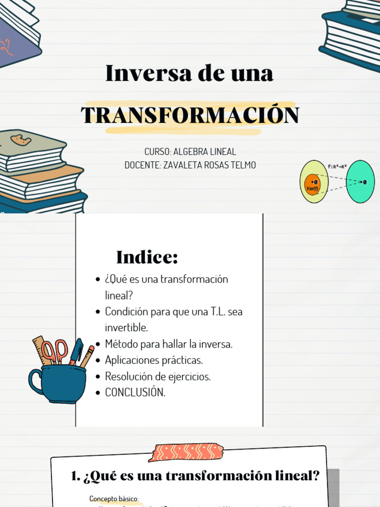 Inversa de Transformaciones Lineales | PDF | Linealidad | Mapa lineal