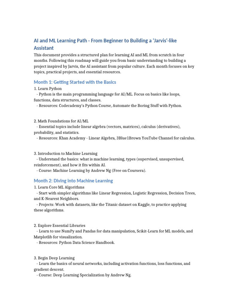 AI_ML_Learning_Path_Documentation | PDF | Machine Learning | Artificial ...