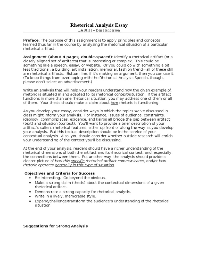 rhetorical situation essay