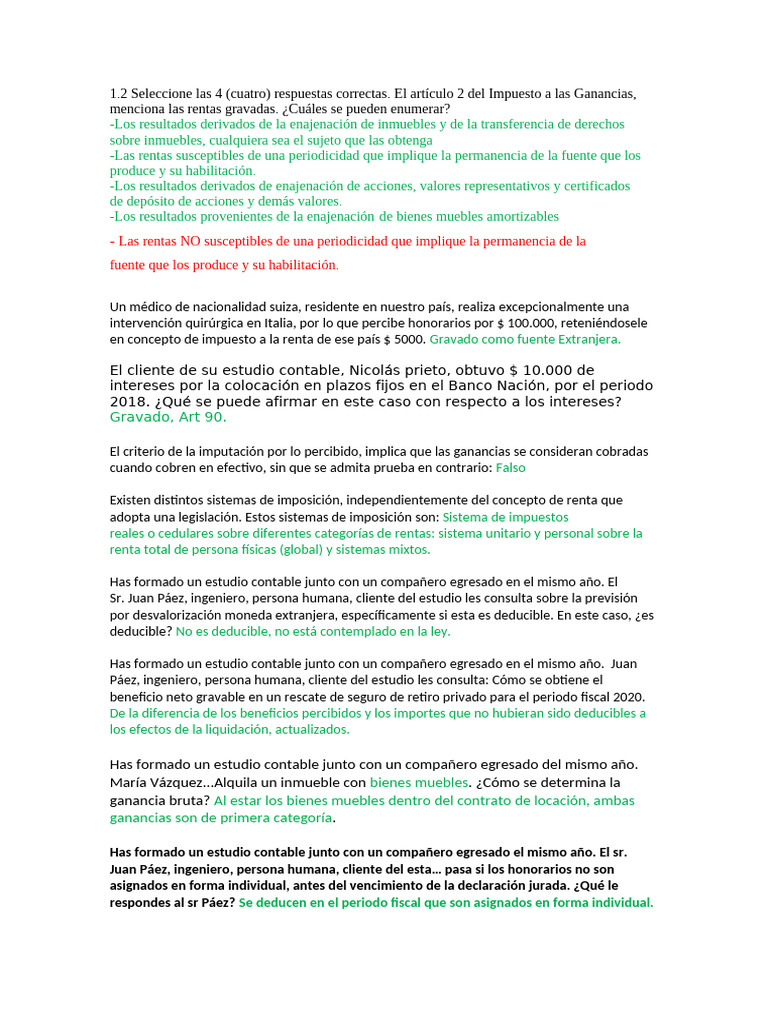 Impuesto A Las Ganancias Parcial | PDF | Impuestos | Impuesto sobre la ...