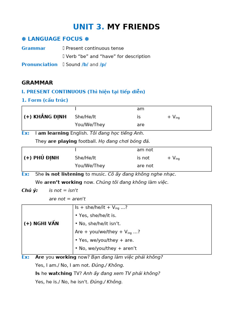 UNIT 3. MY FRIENDS | PDF