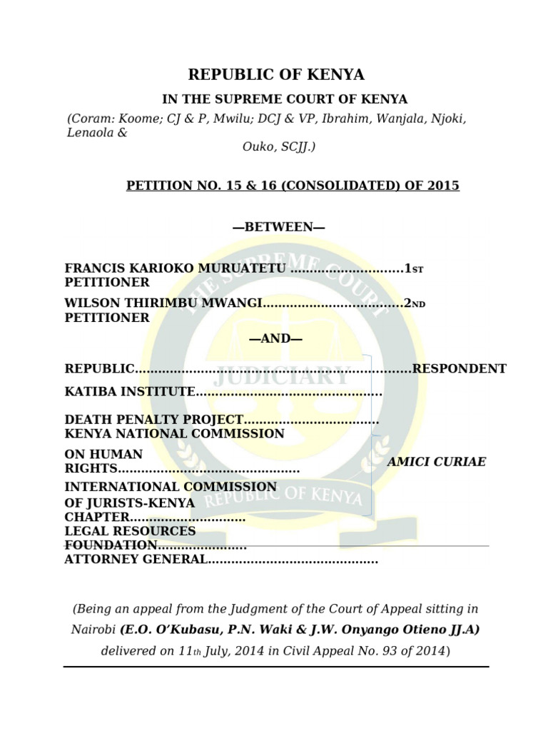 Muruatetu Directions of The Court | PDF | Sentence (Law) | Mandatory ...