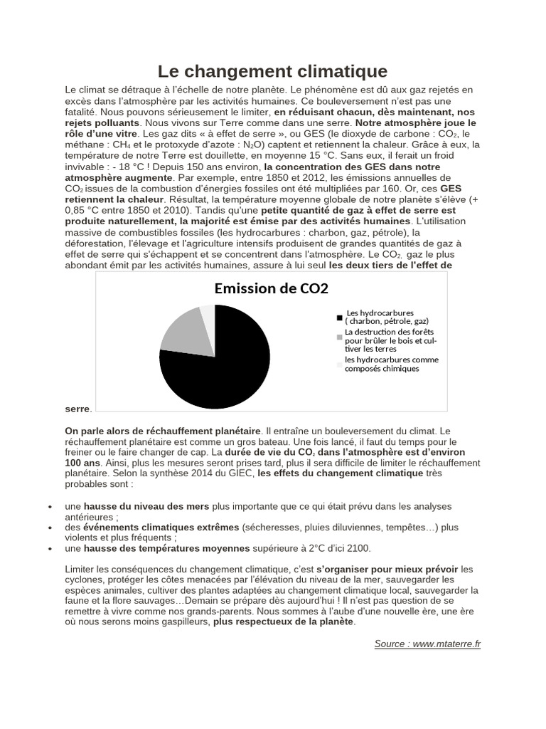 Comprendre le changement climatique | PDF | Gaz à effet de serre ...