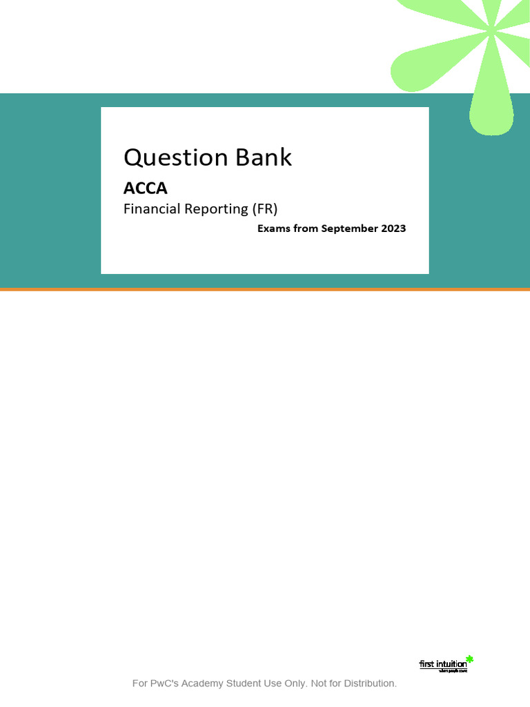 ACCA FR Question Bank September 2023 | PDF | Goodwill (Accounting ...