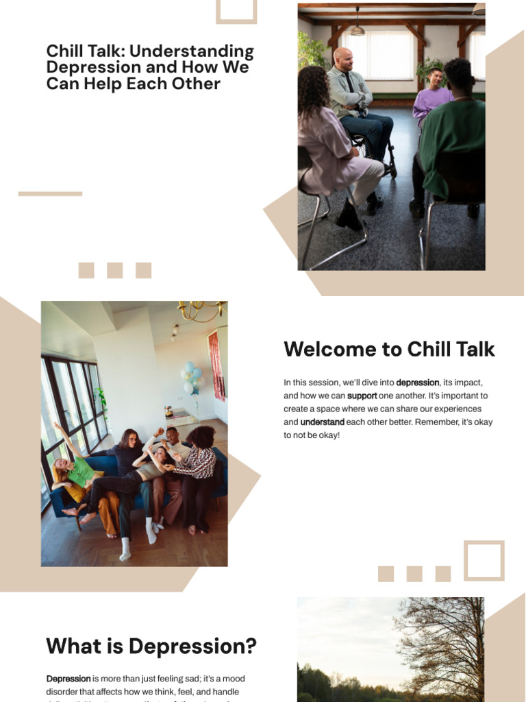 Slidesgo Chill Talk Understanding Depression and How We Can Help Each ...
