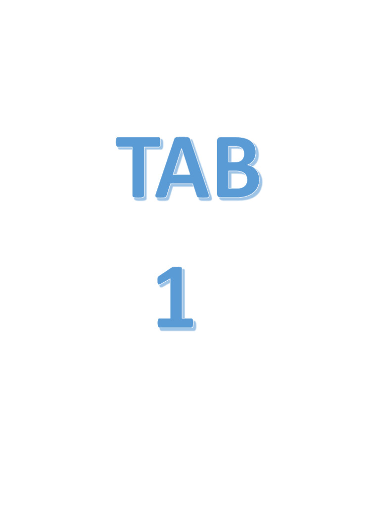Tab Number - Template - Part1 | PDF