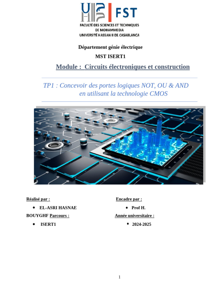 Conception de portes logiques CMOS | PDF | CMOS | Ingénierie informatique