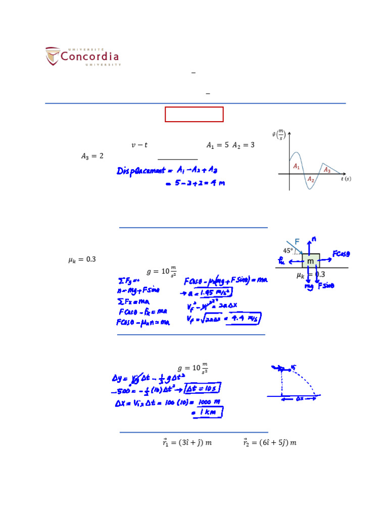 2021 Summer Midterm and Solutions | PDF | Force | Physical Phenomena