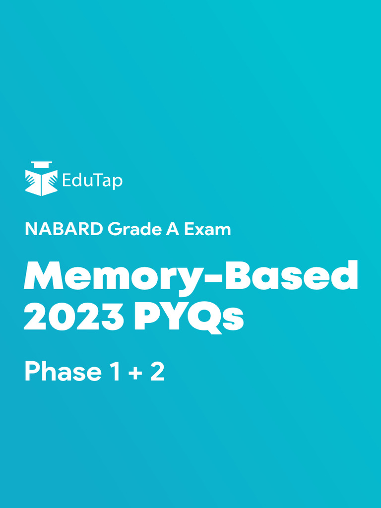 Nabard 2023- Pyq (Phase 1 + Phase 2) | PDF | Mentorship | Learning