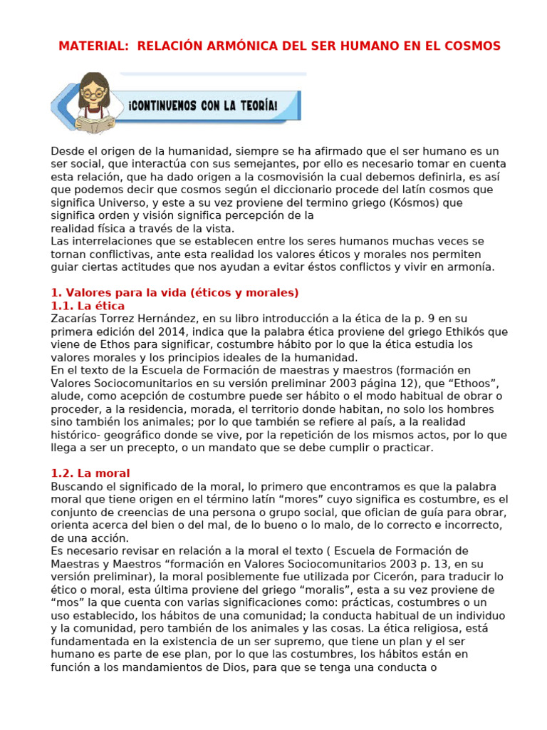Material Relación Armónica Del Ser Humano en El Cosmos | PDF ...