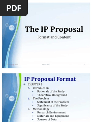 Ip Proposal Format And Content Science Cognitive Science