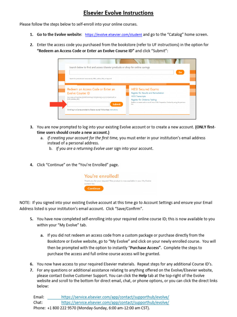 Evolve Elsevier Enrollment Guide | PDF