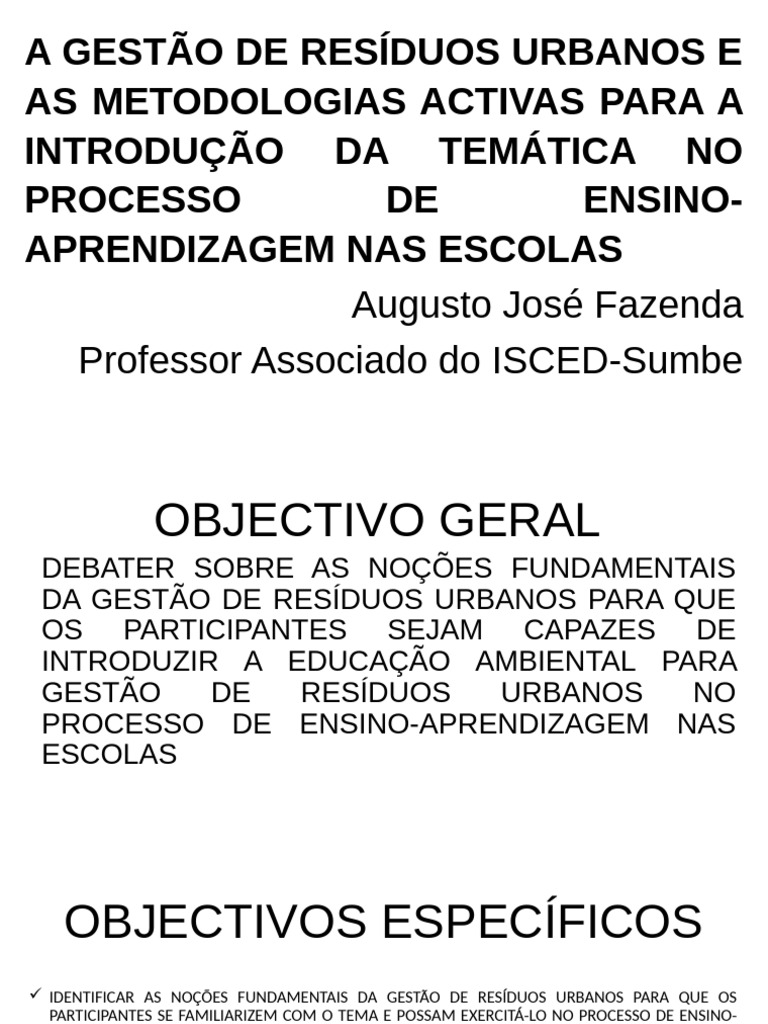 Educação Ambiental em Gestão de Resíduos | PDF | Desperdício | Resíduos ...