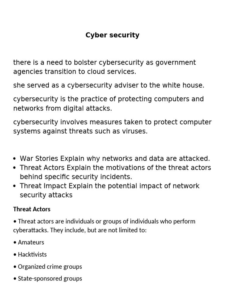 Understanding Cybersecurity Threats and Solutions | PDF | Security ...