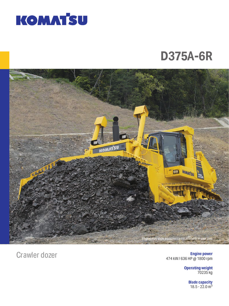 Komatsu D375A-6R Crawler Dozer Overview | PDF | Manual Transmission ...