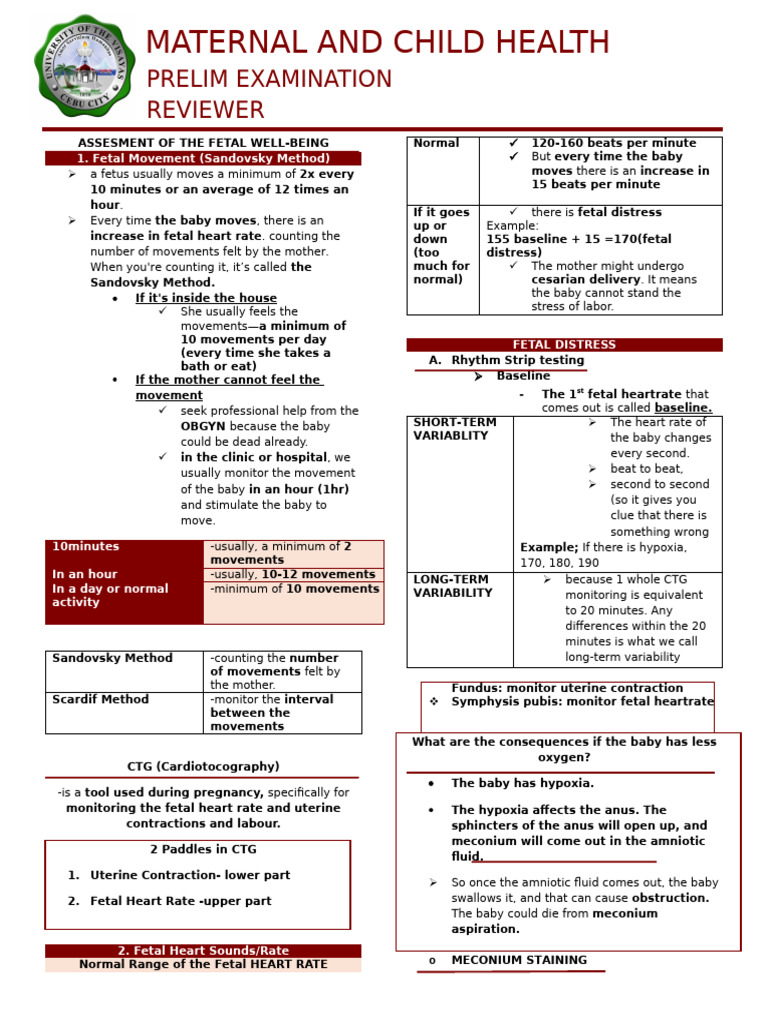 Fetal Well-Being Assessment Guide | PDF | Placenta | Fetus