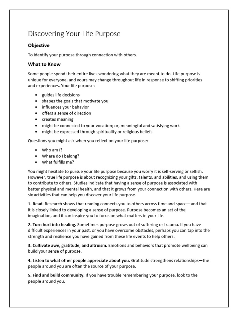 Discovering Your Life Purpose - 040122 - Ad | PDF | Psychological ...