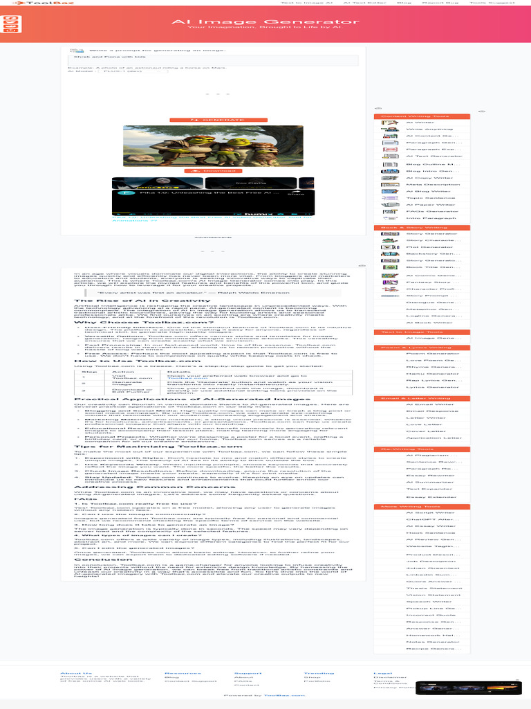 FREE) AI Image Generator | PDF | Artificial Intelligence | Intelligence (AI)  & Semantics