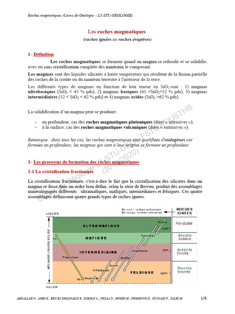 Classification des roches magmatiques | PDF | Roche magmatique | Magma