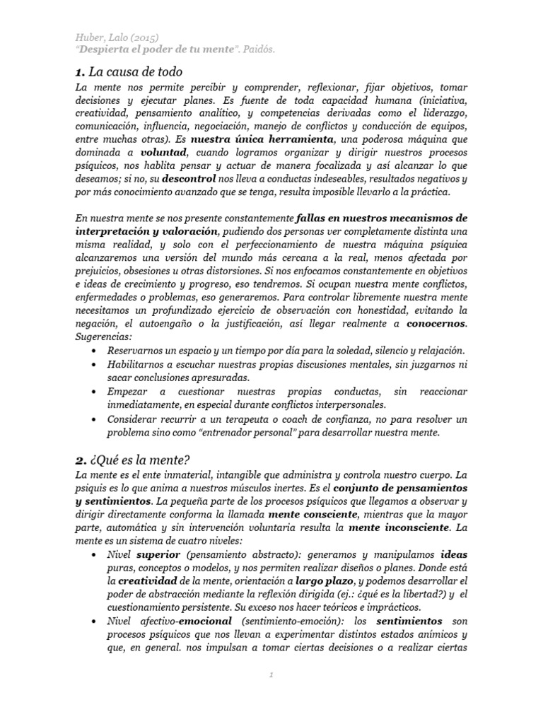 Despierta el poder de tu mente | PDF | Mente | Pensamiento