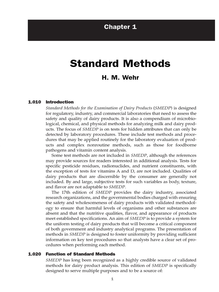 Standard Methods for Dairy Analysis | PDF | Standard Deviation | Statistics