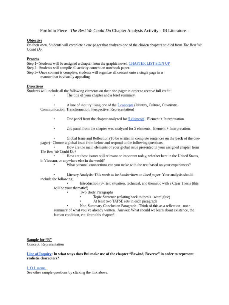 Chapter 2 Analysis of The Best We Could Do | PDF | Composition (Visual ...