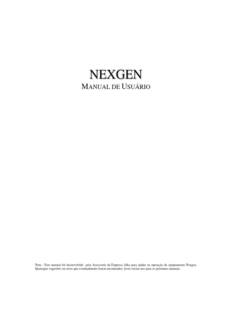 Manual do Usuário do NEXGEN FourTM | PDF | Inicialização (informática ...