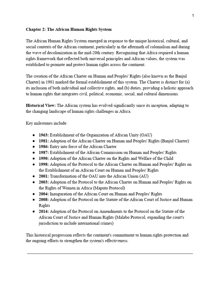 Chapter 2 - The African Human Rights System | PDF | Human Rights ...