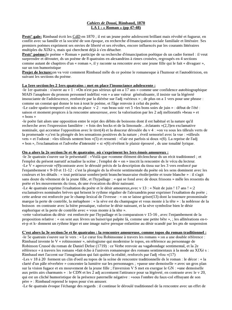 Analyse du poème 