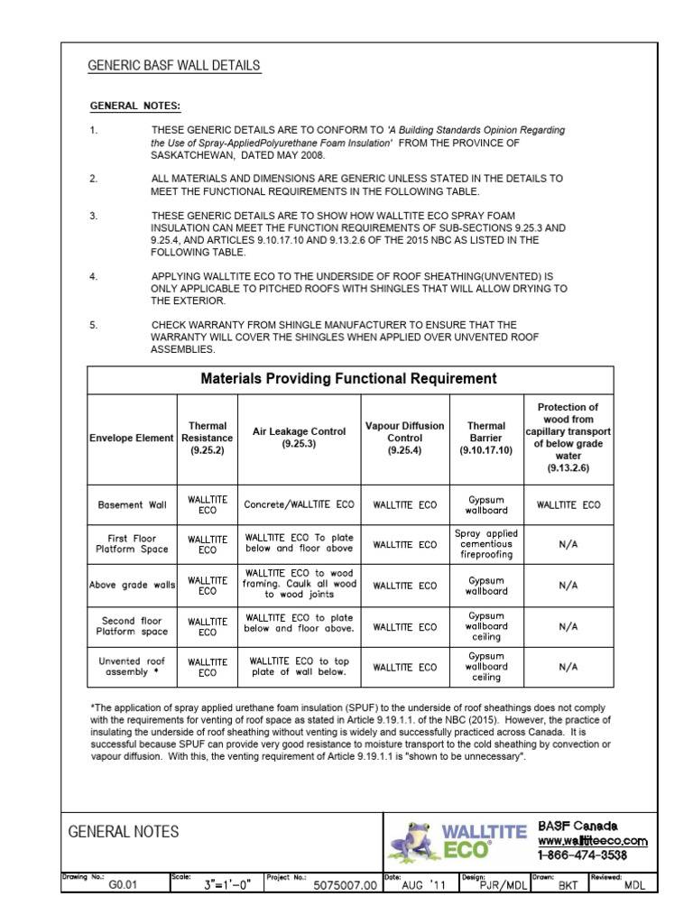 Generic BASF Wall Details - 2020 | PDF | Building Insulation | Basement