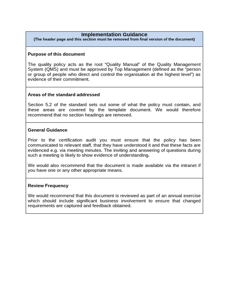 QMS-DOC-05-1 Quality Policy - MASEL | PDF | Iso 9000 | Quality ...