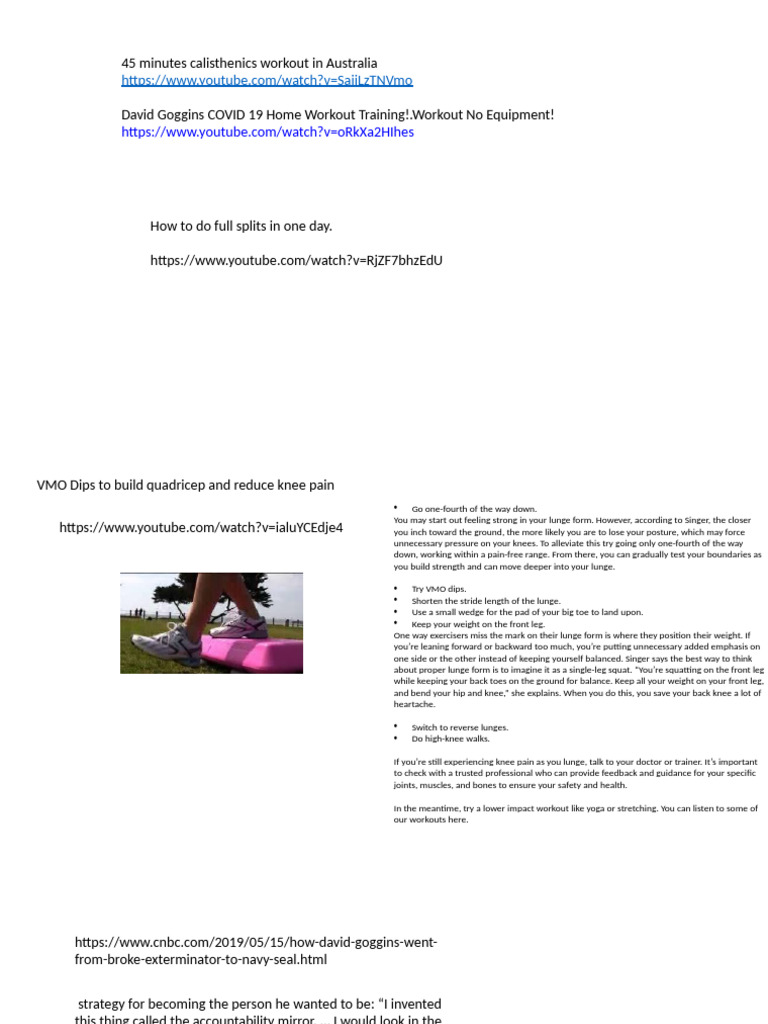 Goggins' Knee-Friendly Stretching Tips | PDF | Knee