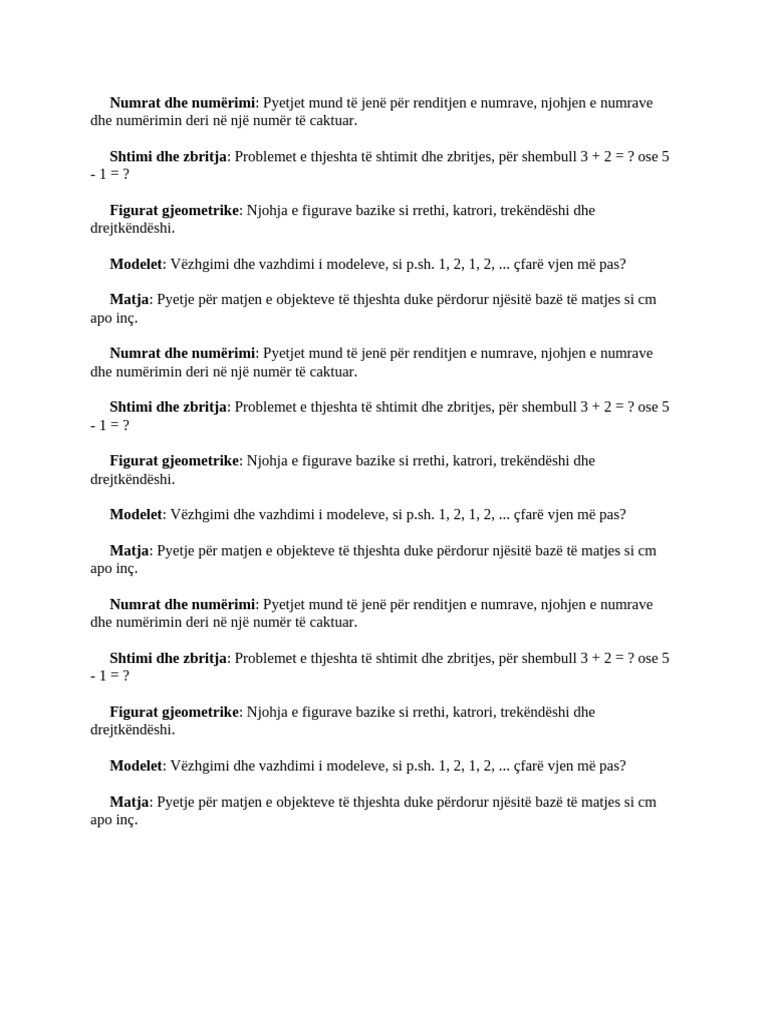 Numrat Dhe Numërimi | PDF