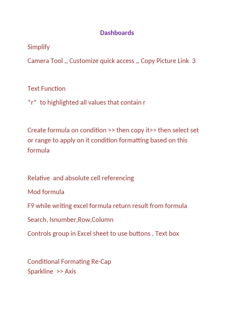 Excel Dashboard Essentials Guide | PDF