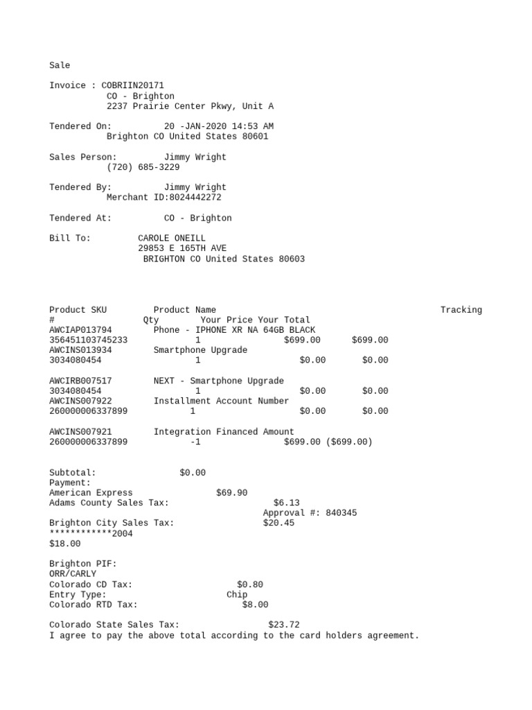 At and t reciept pdf credit card point of sale