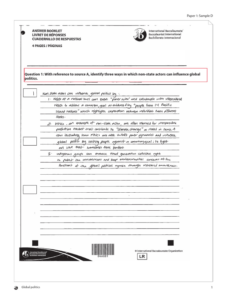 Paper 1 Sample D | PDF